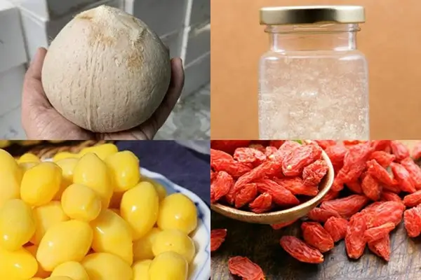 Chuẩn bị nguyên liệu cần thiết để thực hiện cách chưng yến với dừa tươi