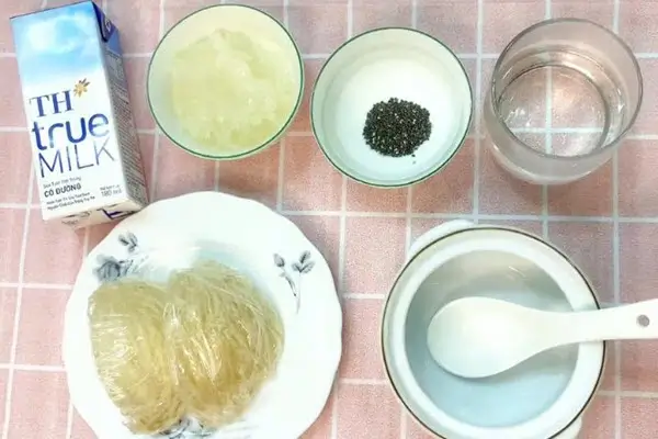 Nguyên liệu cần thiết để làm yến chưng sữa tươi hạt chia