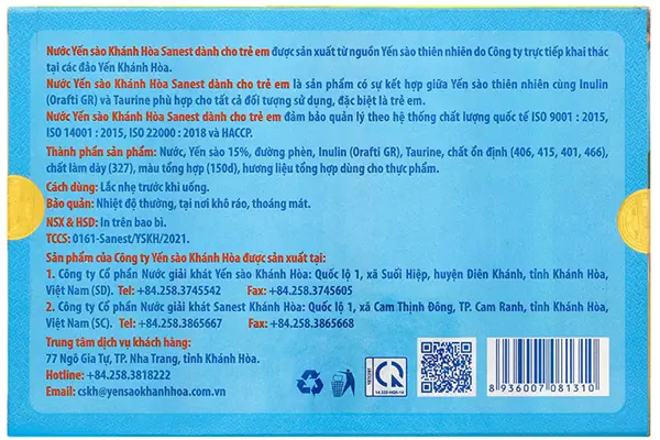 Thành phần chính của Yến Sanest Kid giàu axit amin và protein, giúp tăng cường hệ miễn dịch và thúc đẩy sự phát triển của trẻ